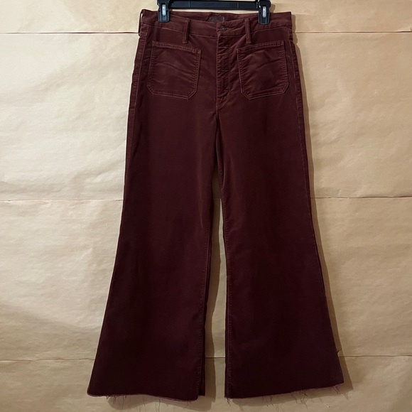 MOTHER Denim - Mother | The Patch Pocket Roller Skimp Wide Leg Corduroy Rum Russian Size 31